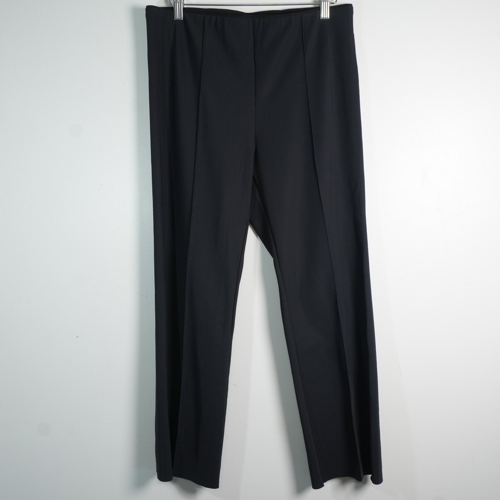 Athleta Straight Leg Pants Women M Black High Rise Front‎ Seam Pull On Stretch